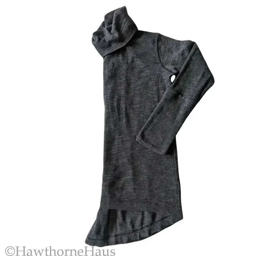 FREE PEOPLE We The Free Oversized Cowl Neck Sweater Tunic Top Size M Marled Grey - Picture 1 of 8